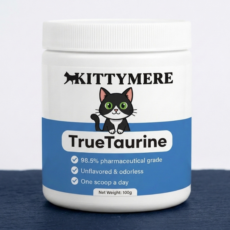 Kittymere TrueTaurine tub on dark navy surface