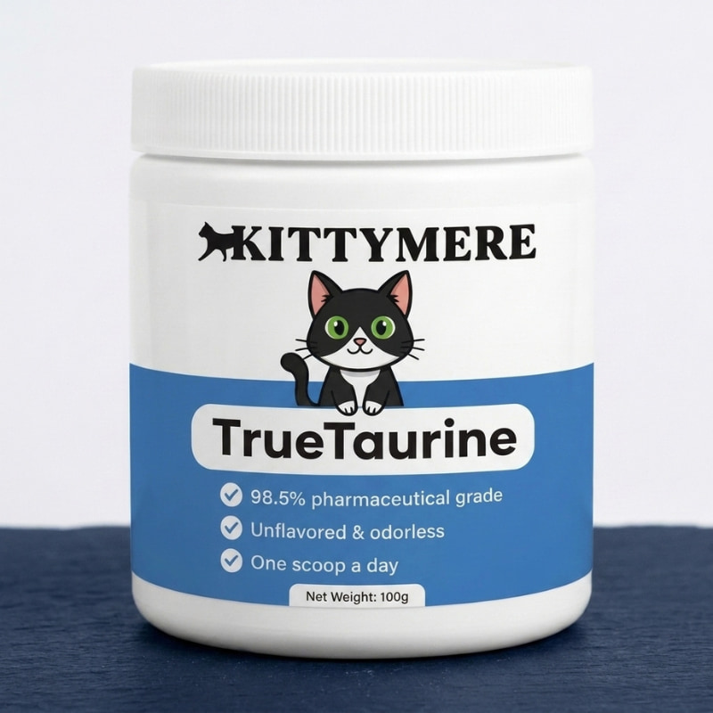Kittymere TrueTaurine tub on dark navy surface
